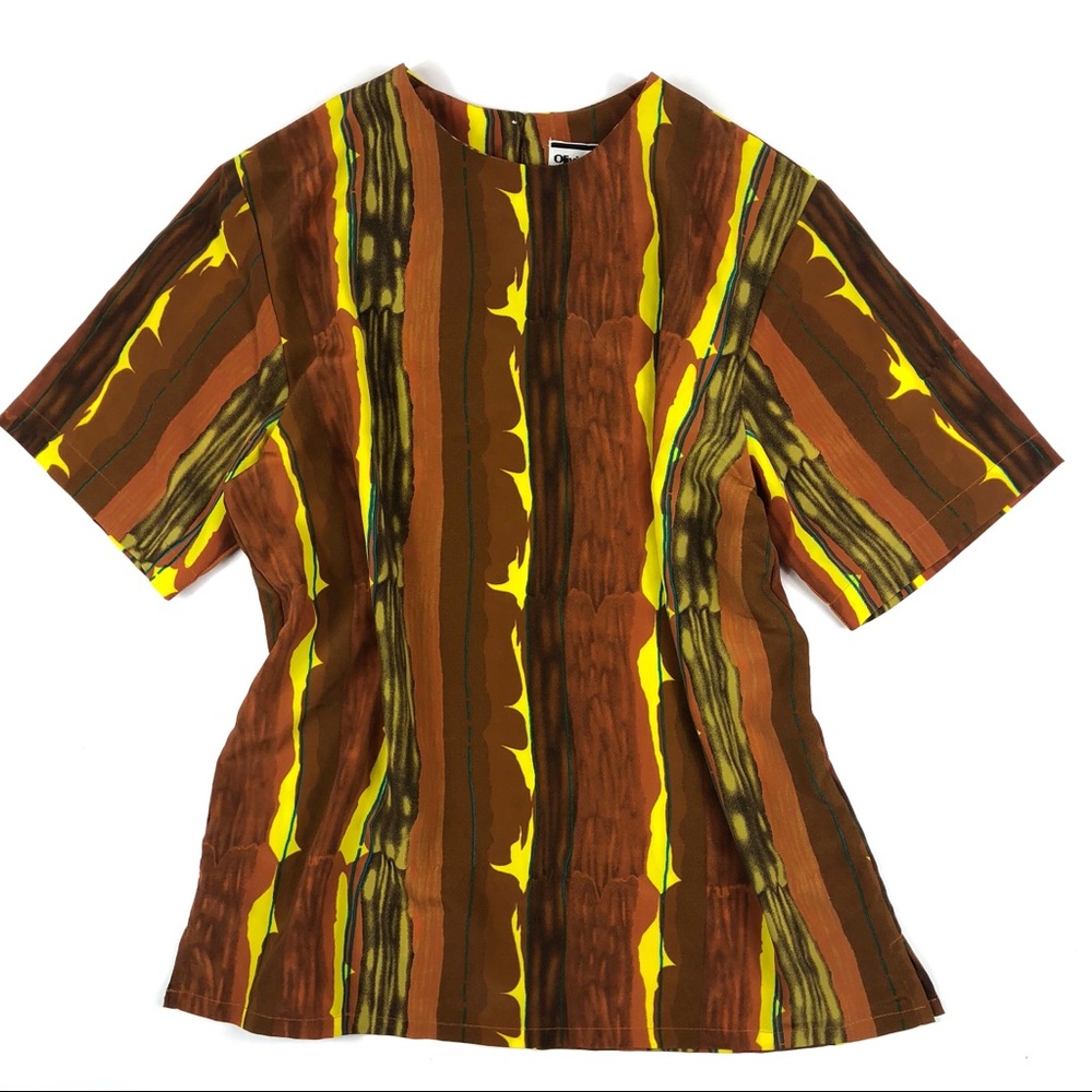 Olivia James Vintage Blouse Abstract Print Large
